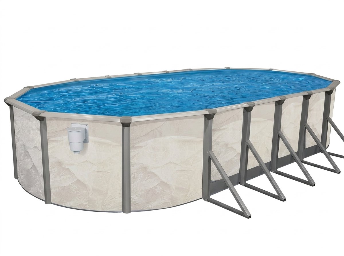 Boreal_Oval_Above_Ground_Pool_202607081436 14'x20'x52" Boreal Oval Above Ground Pool - Includes 20 Gauge Blue Liner & Thru-wall Skimmer - Image 1