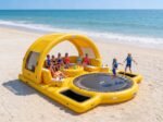Summer Floating Water Park Inflatable Water Amusement Combo Platform Sofa Dock Tent Built-in Trampolines Custom PVC Material