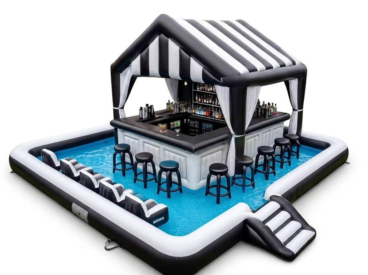 Same_pool_white_background_202607161824 Large Size Inflatable Pool Bar Party Pool with Sofa & Seats Floating Pub - Image 1