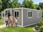 20x20 Ft Tiny house Expandable Metal Storage Shed with Glass French Door and Floor and Lockable Door and Windows Mobile house - Image 3