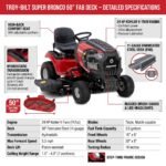 Troy Bilt Super Bronco 50" FAB Deck 24hp 747cc Kohler Engine Riding Lawn Mower - Image 3