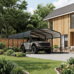 10x20ft Metal Carport Canopy with Galvanized Gable Roof - Image 3