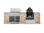 Outdoor Kitchen Signature Series 9 Piece Cabinet Set Gas Platinum Grill NewAge Products Wall Finish - Image 5