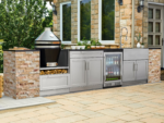 Outdoor Kitchen Signature Series 9 Piece Cabinet Set Gas Platinum Grill NewAge Products Wall Finish - Image 3