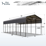 Phi Villa 14x35FT Metal RV and Camper Carports - Image 11