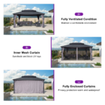 D Aluminum Patio Gazebo Purple Leaf 12 X 16 - Image 11