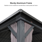 D Aluminum Patio Gazebo Purple Leaf 12 X 16 - Image 4