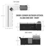 Range Emory Corner Outdoor Kitchen Island Bar - Image 11