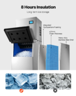 VEVOR Commercial Ice Maker Machine 360LBS/24H Ice-Making Machine with 250LBS Large Storage Bin Auto Self-Cleaning Ice Maker with Touchscreen for Bar - Image 12