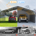 10 Ft. W x 16 Ft. D Galvanized Steel Carport with Full Enclosure Kit - Image 6