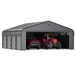 10 Ft. W x 16 Ft. D Galvanized Steel Carport with Full Enclosure Kit - Image 2