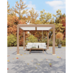 Outdoor Pergola with Adjustable Louvered Roof & Reinforced Aluminum Frame, Integrated Drainage System Gazebo for Backyard or Garden - Image 2