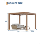 Outdoor Pergola with Adjustable Louvered Roof & Reinforced Aluminum Frame, Integrated Drainage System Gazebo for Backyard or Garden - Image 3