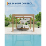 Outdoor Pergola with Adjustable Louvered Roof & Reinforced Aluminum Frame, Integrated Drainage System Gazebo for Backyard or Garden - Image 4
