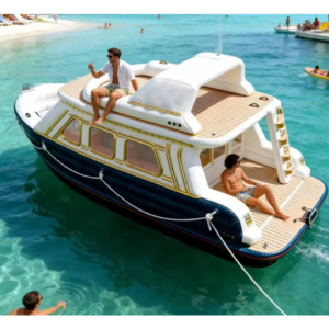 Double Deck Inflatable Electric Floating House Boat New Party Leisure Boat for Water Fun Activities - Factory Price