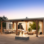 Maple Cedar Wood Patio Gazebo With Slope Hard Top Galvanized Steel Roof Pavilion,Using Storage, Party Chat And Grill ELEVATE OUTDOORS Size: 20'  x 12 - Image 8