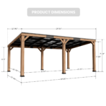 Maple Cedar Wood Patio Gazebo With Slope Hard Top Galvanized Steel Roof Pavilion,Using Storage, Party Chat And Grill ELEVATE OUTDOORS Size: 20'  x 12 - Image 6