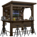 Keter 7.5' x 6.5' Signature Collection Resin Outdoor Bar Gazebo - Image 2