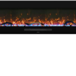 Modern Wall-Mounted And Recessed Electric Fireplace Inserts, 750W Or 1500W Heater Fireplace, Faux Log Or Crystal Hearth