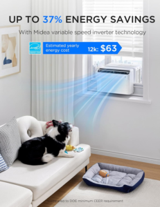 Midea 12,000 BTU Smart Inverter U-Shaped Window Air Conditioner maw12w1qwt - Image 3