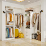 Closet System of 2 Sets with 3 Drawers & 4 Shelves & 4 Hanging Rods, 4FT-10FT Closet Organizer System - Image 8