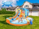5-in-1 Iatable Water Slide Park, Water Bounce House w/Air Blower, Climbing Wall, Double Jump Area, Splash Pool, Water Cannon, W - Image 3