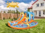 5-in-1 Iatable Water Slide Park, Water Bounce House w/Air Blower, Climbing Wall, Double Jump Area, Splash Pool, Water Cannon, W - Image 2